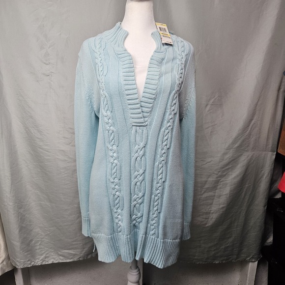 Karen Scott Sweaters - NWT $49 KAREN SCOTT Women's Blue Long Sleeve 100% Cotton Sweater Size: S